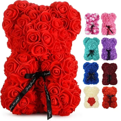 Eternal Rose Teddy Bear – Artificial Flower Gift for Mom, Valentine’s Day, Birthday & Anniversary