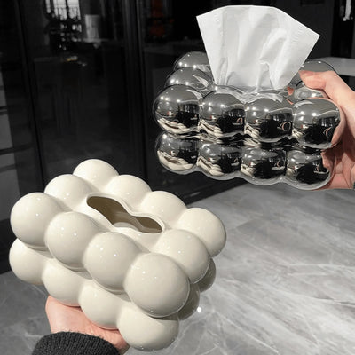 Ceramic Tissue Box Cover – Non-Slip Tissue Holder for Home & Kitchen