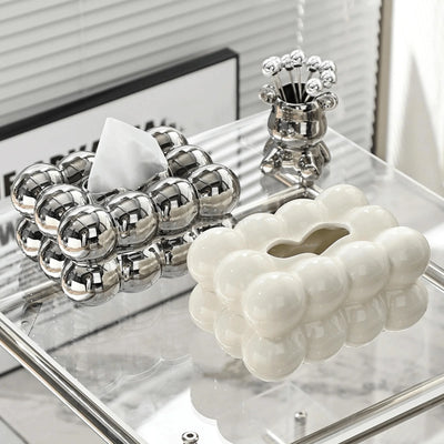 Ceramic Tissue Box Cover – Non-Slip Tissue Holder for Home & Kitchen