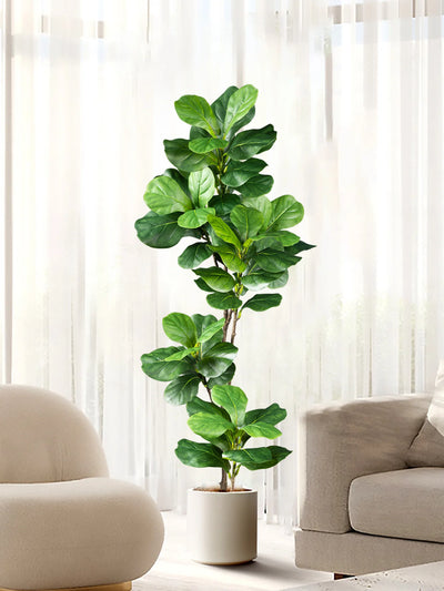 Large Artificial Ficus Tree – 70–135cm Fake Rubber Plant for Home & Garden Decor