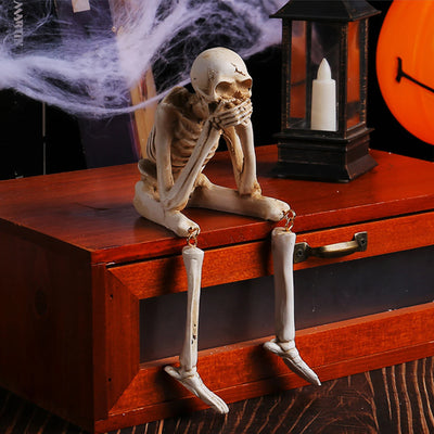 Gothic Skeleton Skull Figurine – Haunted House Halloween Decoration for Home & Tabletop Display