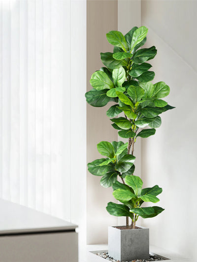 Large Artificial Ficus Tree – 70–135cm Fake Rubber Plant for Home & Garden Decor