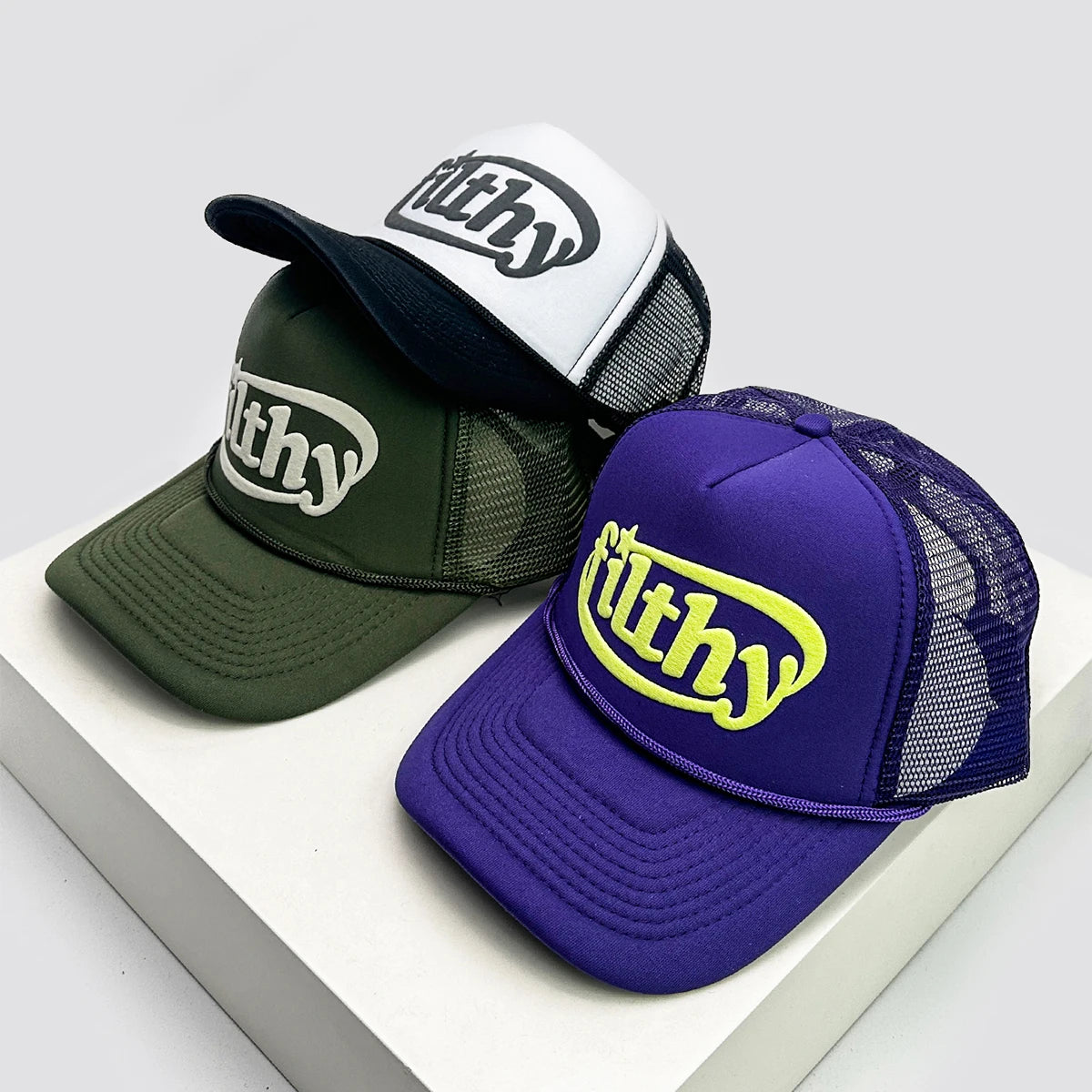Filthy Worded Color Block Trucker Cap