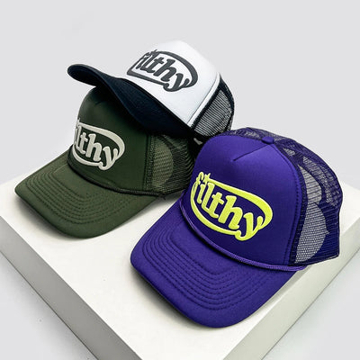 Filthy Worded Color Block Trucker Cap