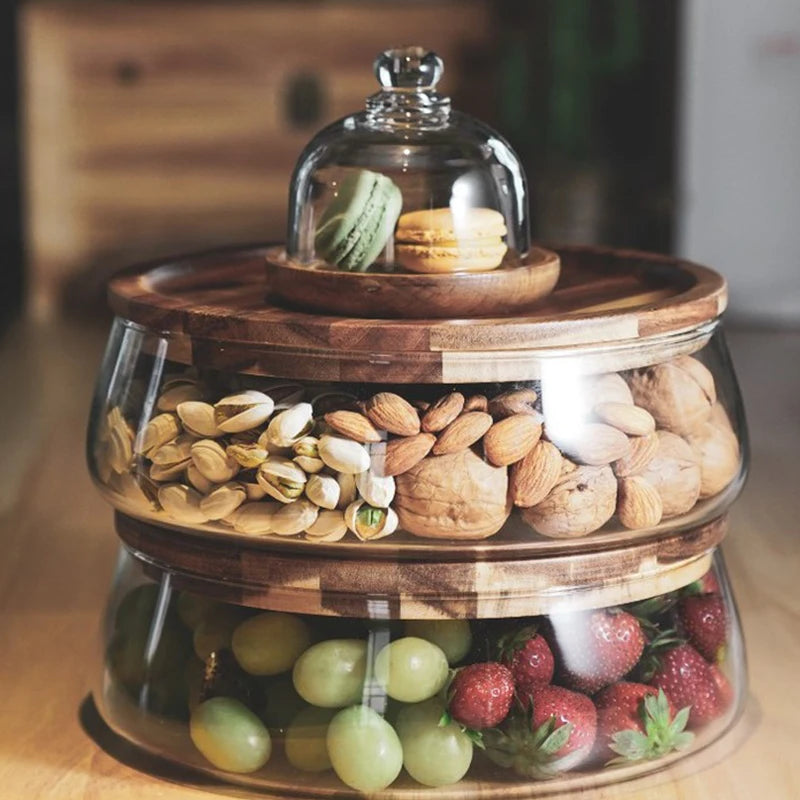 EcoFresh Creative Glass Storage Jars with Wooden Lid