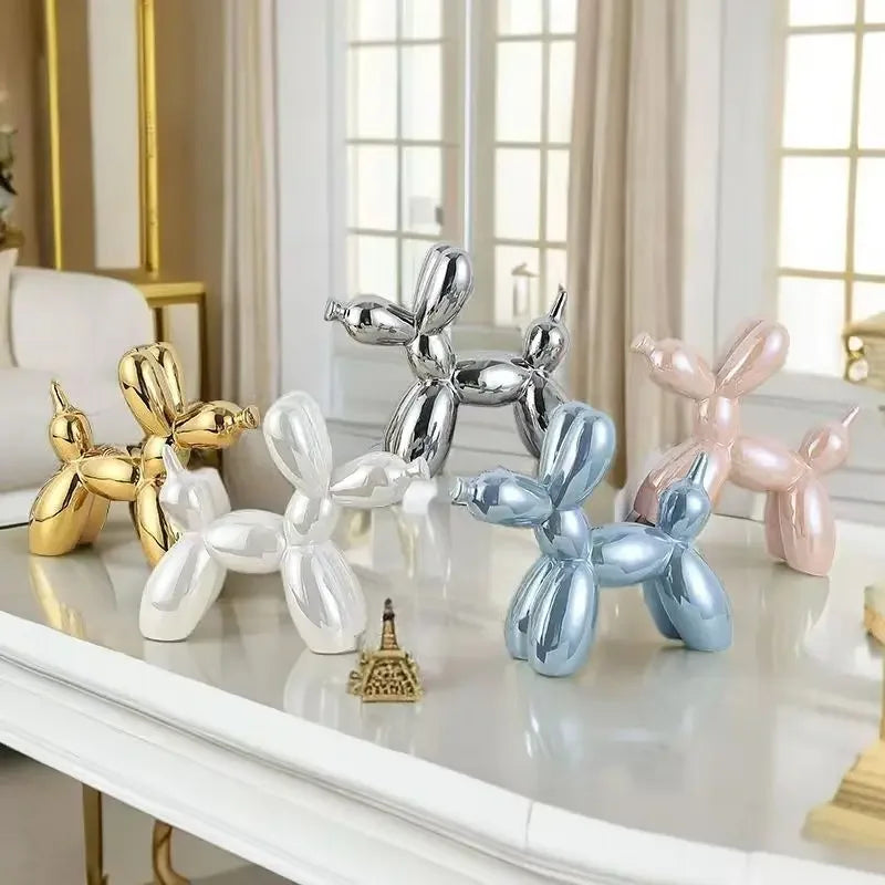 Balloon Dog Ceramic Figurine – 11cm Creative Home & Office Decoration