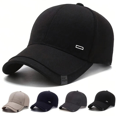 Square Silver Buckle Label Baseball Cap